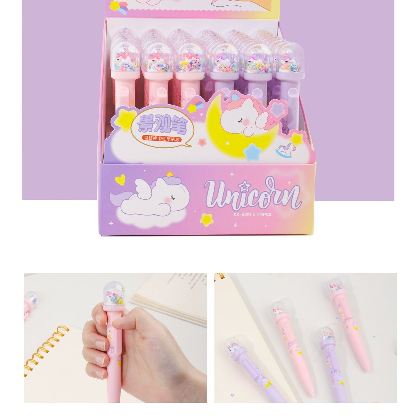 Unicorn Topper Gel Pen – 0.35mm Pastel Writing Pen