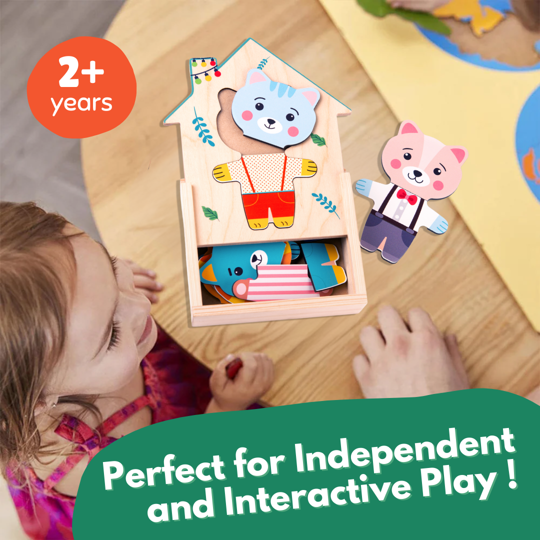 Wooden Zoo Dress Up for Kids