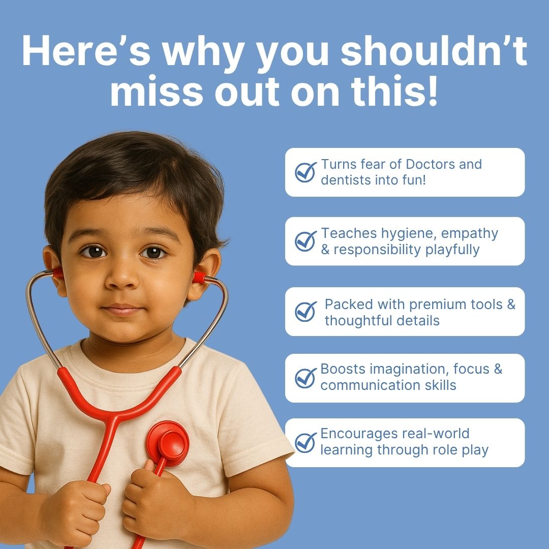 Cots and Cuddles Premium Wooden Junior Doctor Set Pretend Play for Kids