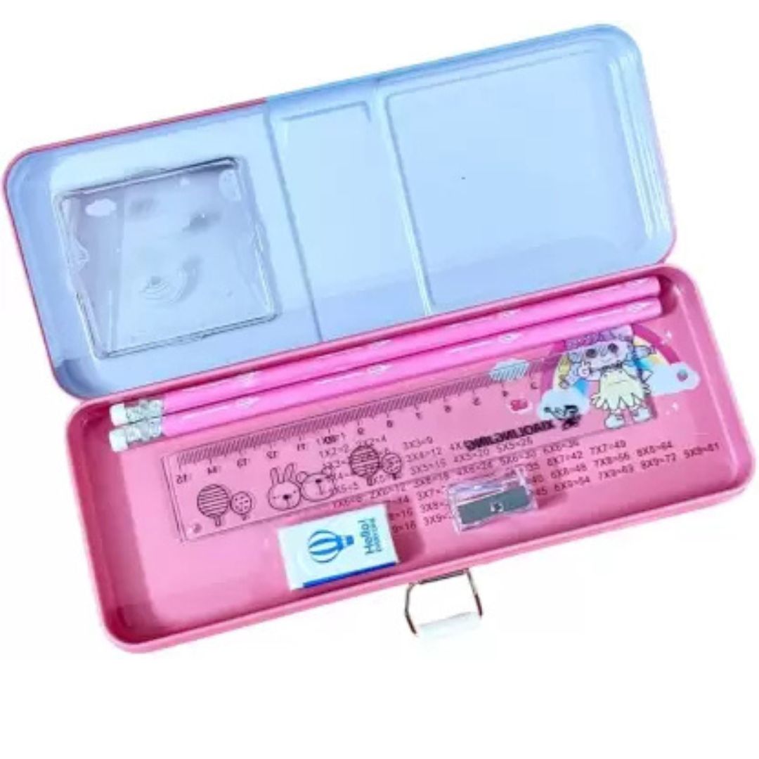 Cute Design Metal Pencil Case with Stationery