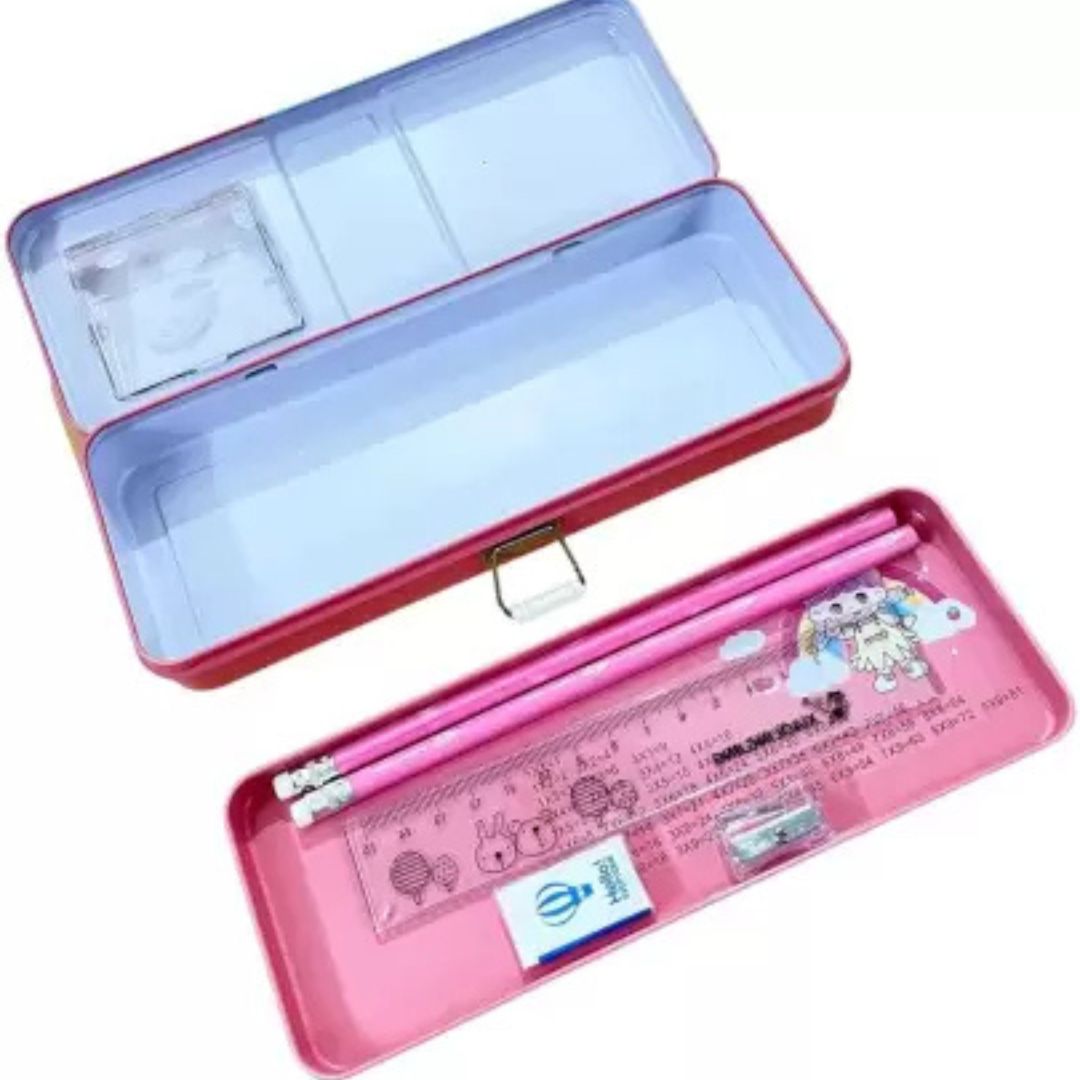 Cute Design Metal Pencil Case with Stationery