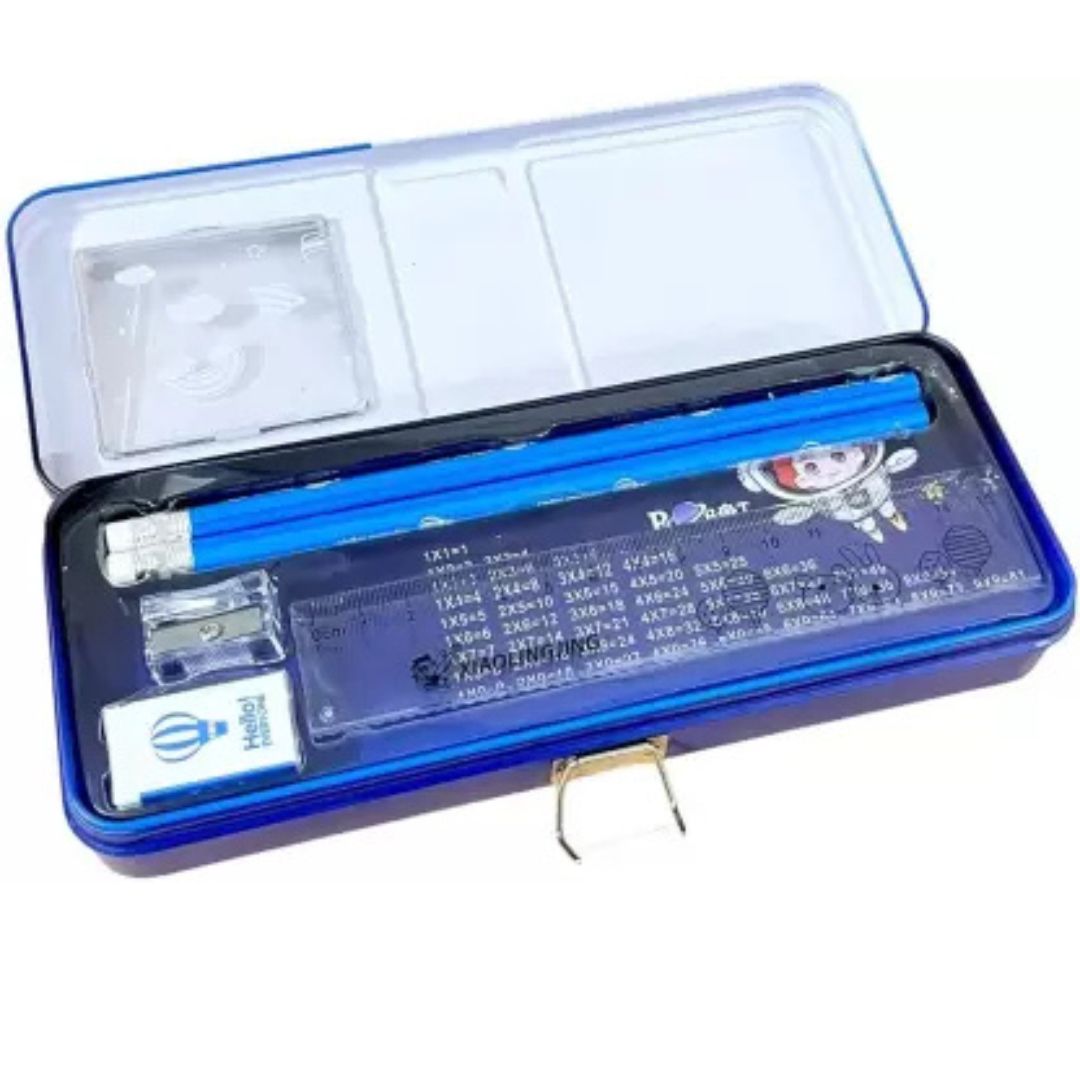 Cute Design Metal Pencil Case with Stationery