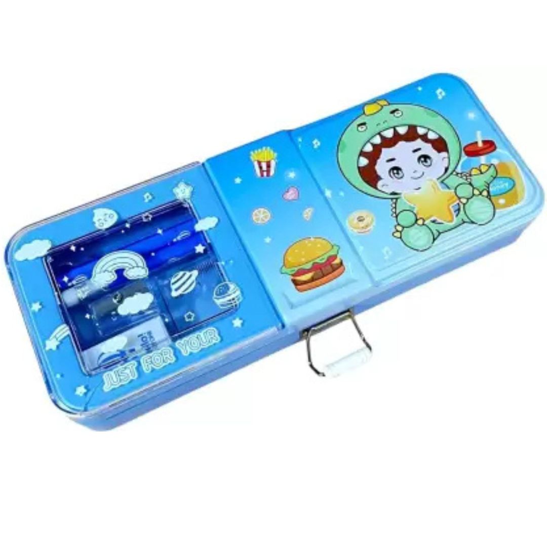 Cute Design Metal Pencil Case with Stationery