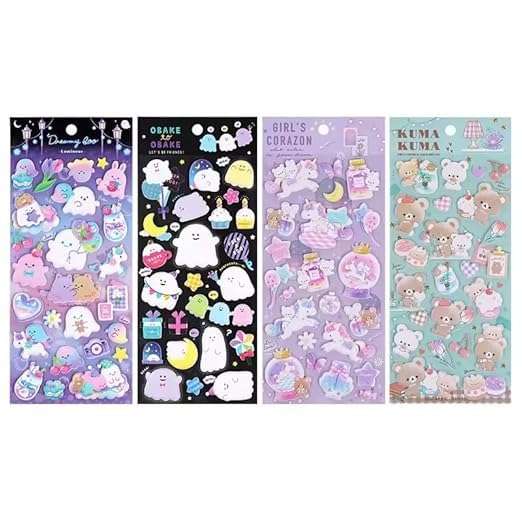 PACK OF 4 | 3D Puffy Stickers for Birthday Return Gift -39 per pc- (Prepaid Only)