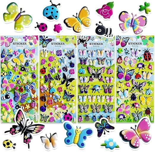 PACK OF 4 | 3D Puffy Stickers for Birthday Return Gift -39 per pc- (Prepaid Only)
