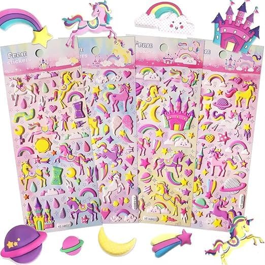 PACK OF 4 | 3D Puffy Stickers for Birthday Return Gift -39 per pc- (Prepaid Only)