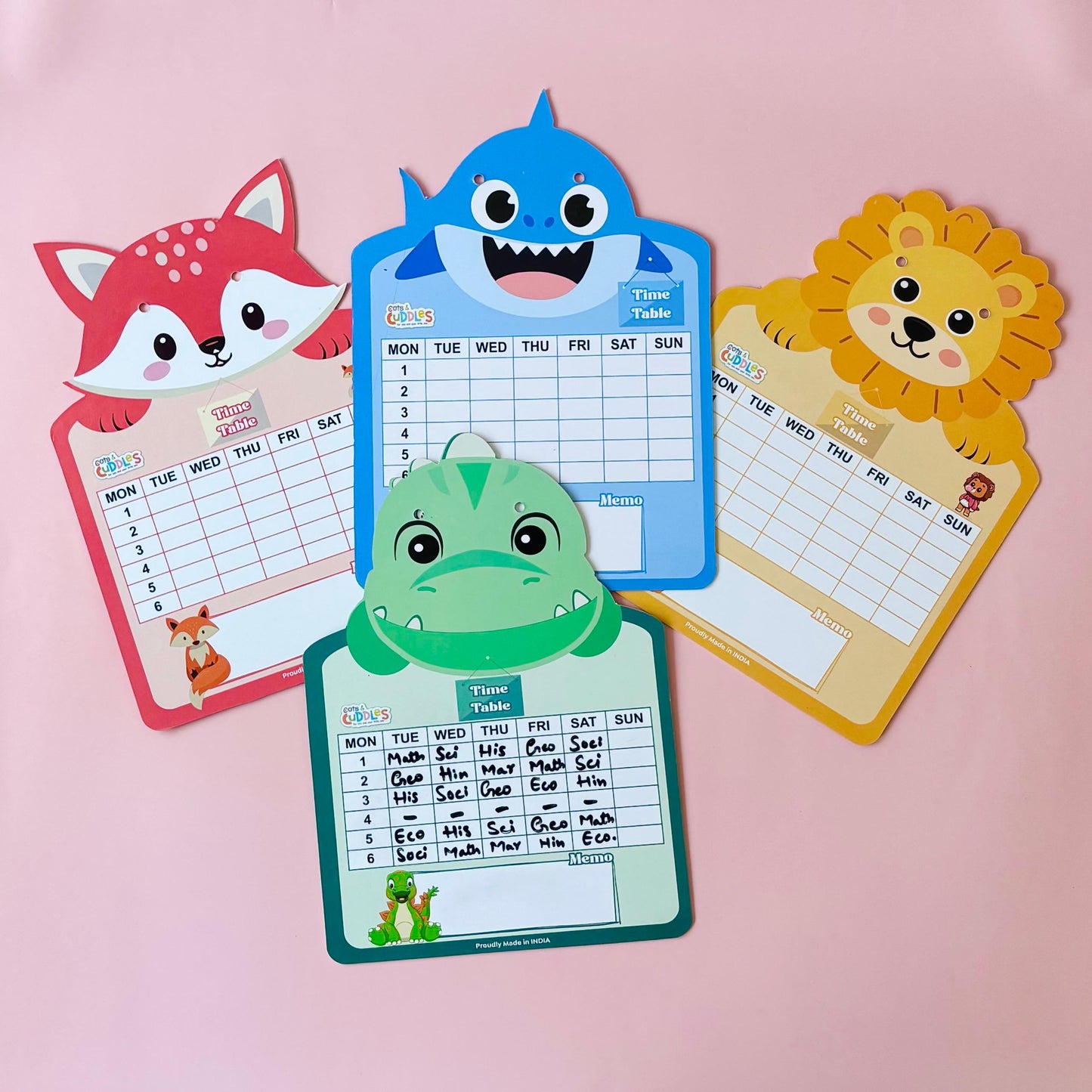 Cots and Cuddles Animal Design Write and Wipe Board for Kids (1pc)