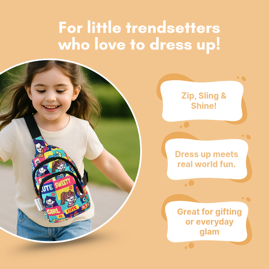 The Girl Print Crossbody Bag for Kids