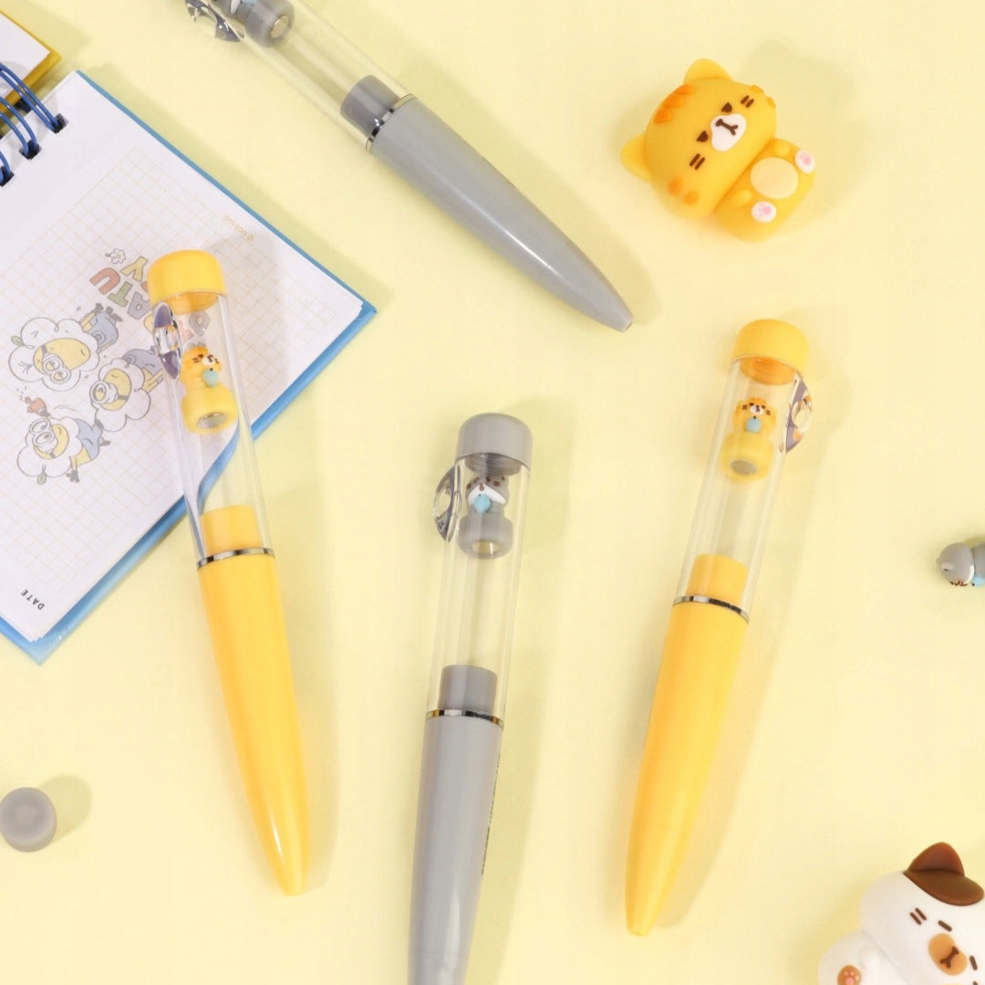 Cat with Fish Gel Pen – 0.4mm Pastel Writing Pen