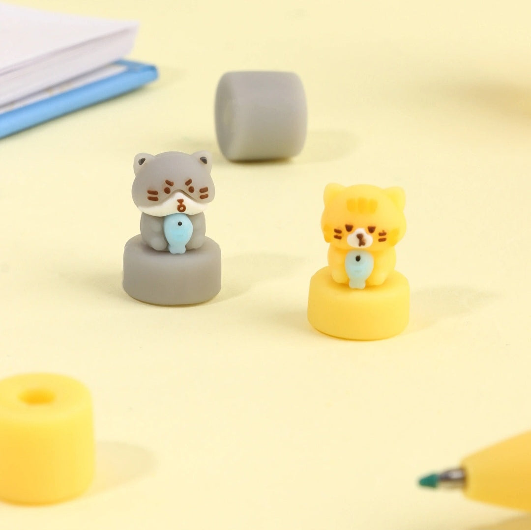 Cat with Fish Gel Pen – 0.4mm Pastel Writing Pen