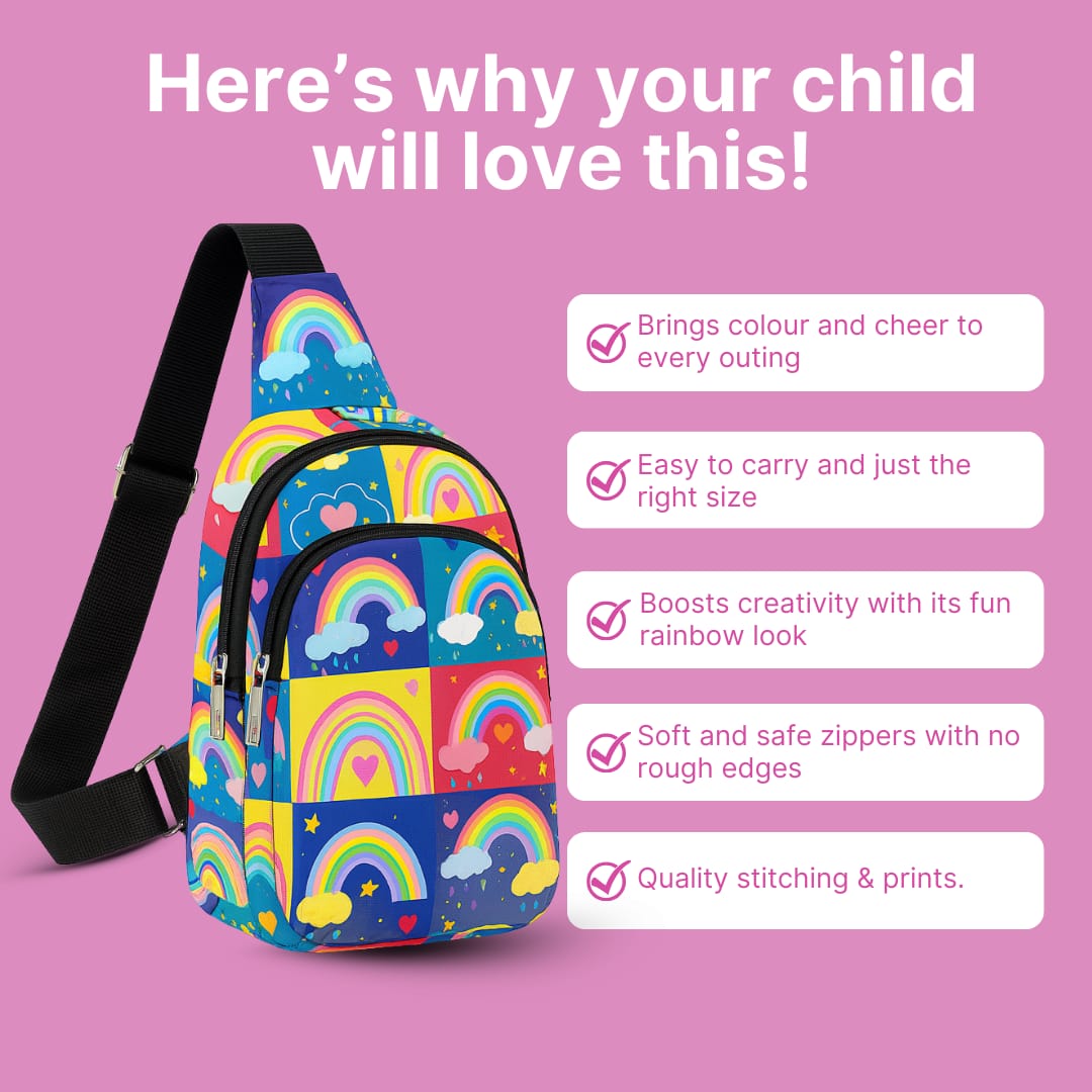 The Rainbow Print Crossbody Bag for Kids