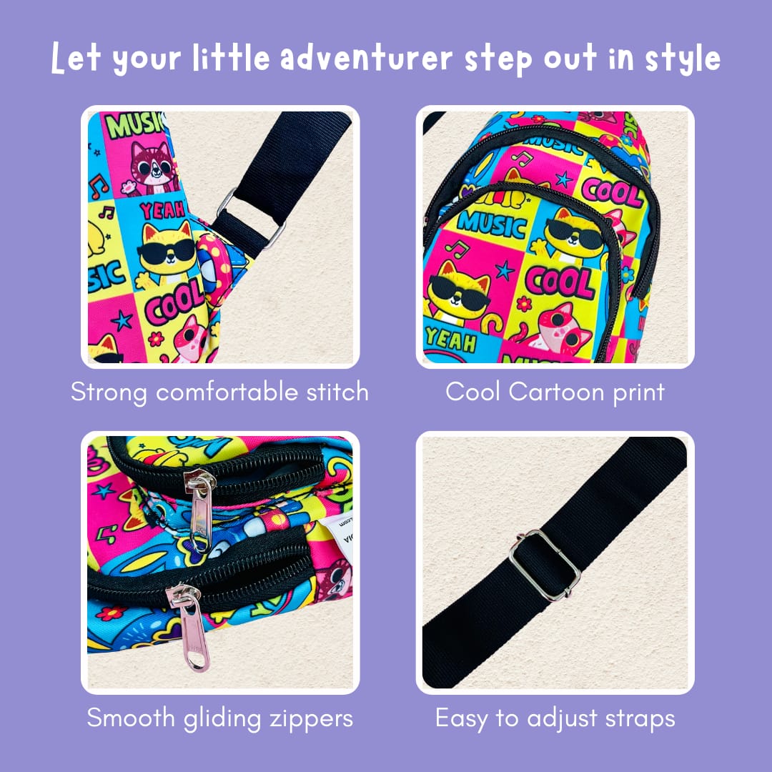 The Cat Print Crossbody Bag for Kids