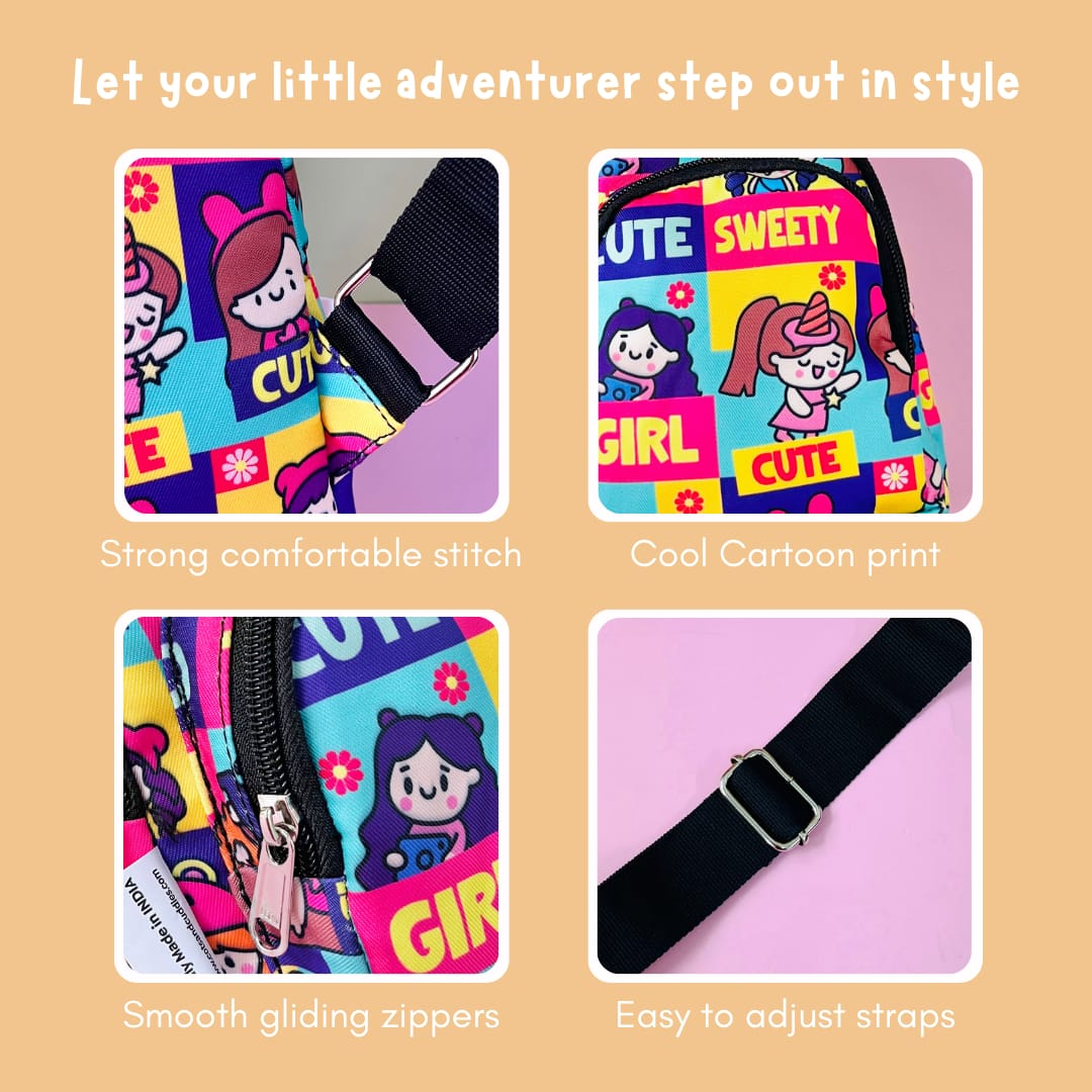 The Girl Print Crossbody Bag for Kids