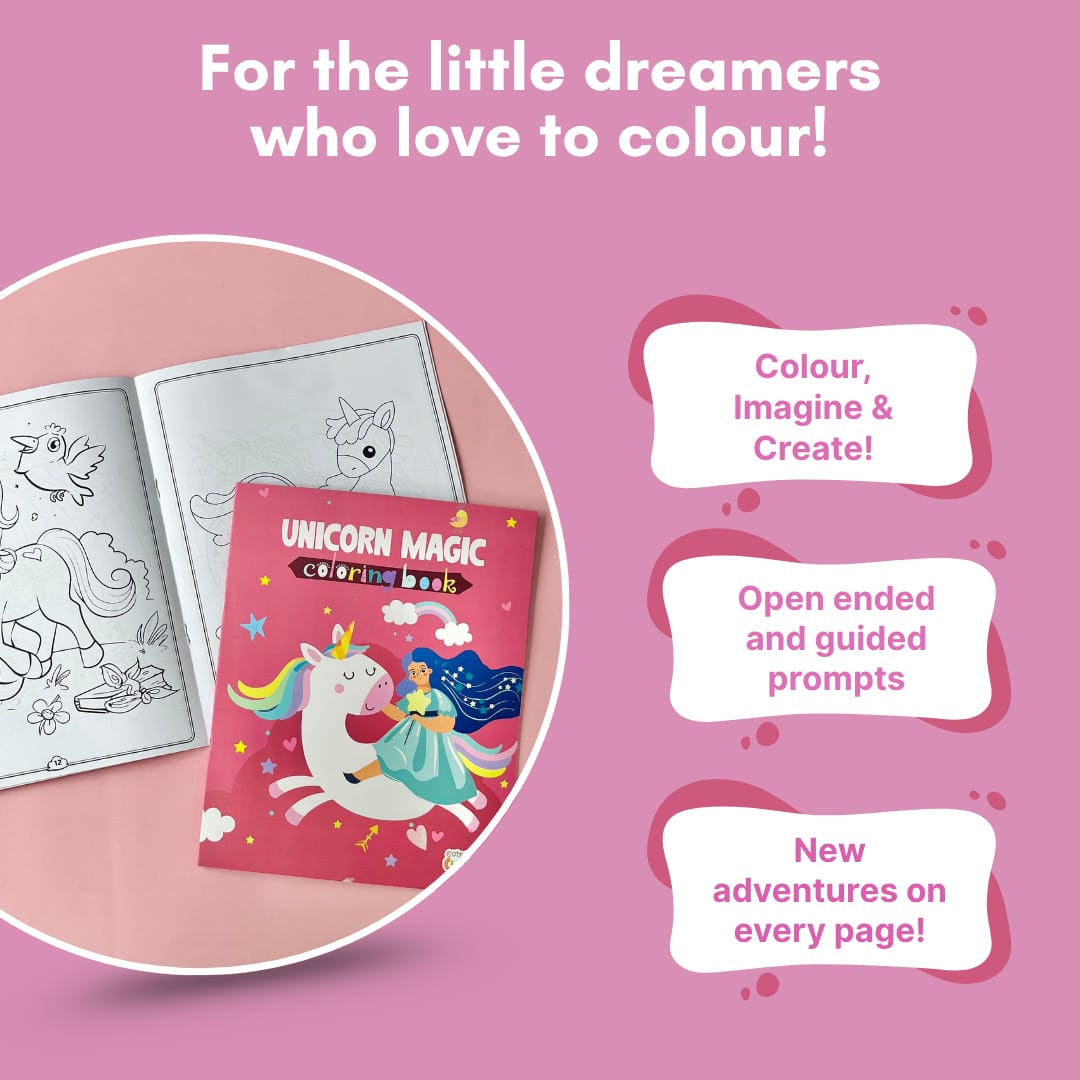 Pack of 10 | Cots and Cuddles Cartoon Colouring Book for Kids - 99 per pcs- (Unicorn)