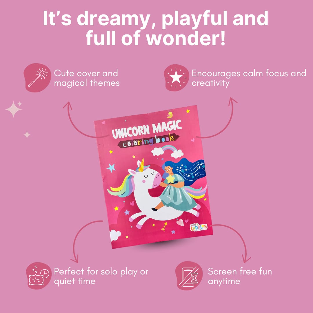 Pack of 10 | Cots and Cuddles Cartoon Colouring Book for Kids - 99 per pcs- (Unicorn)