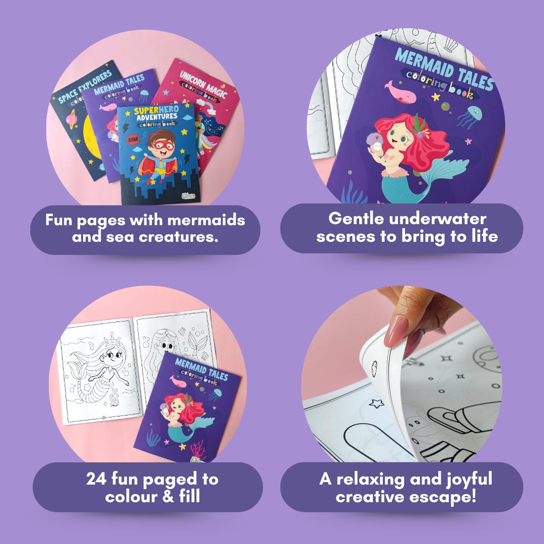Cots and Cuddles Cartoon Colouring Book for Kids (Mermaid)