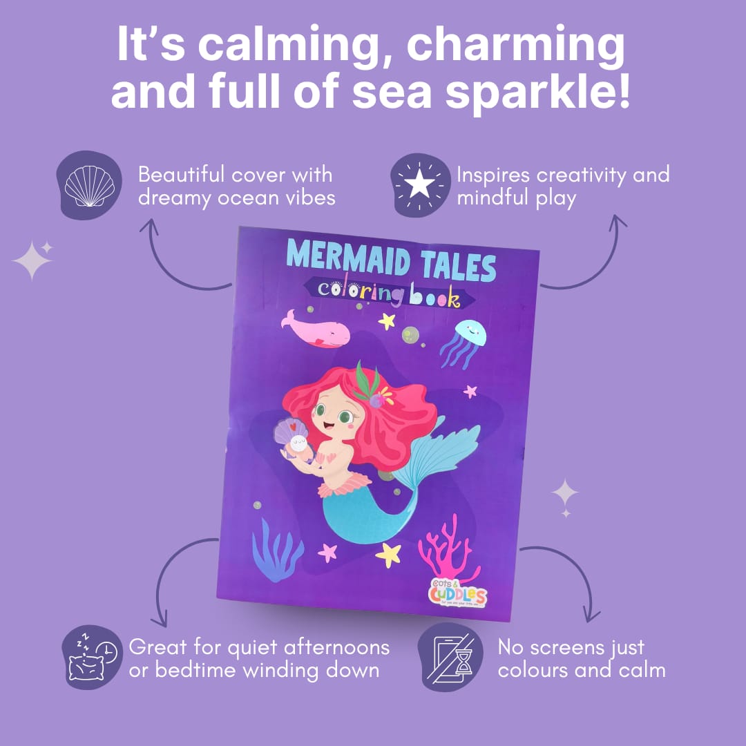 Cots and Cuddles Cartoon Colouring Book for Kids (Mermaid)