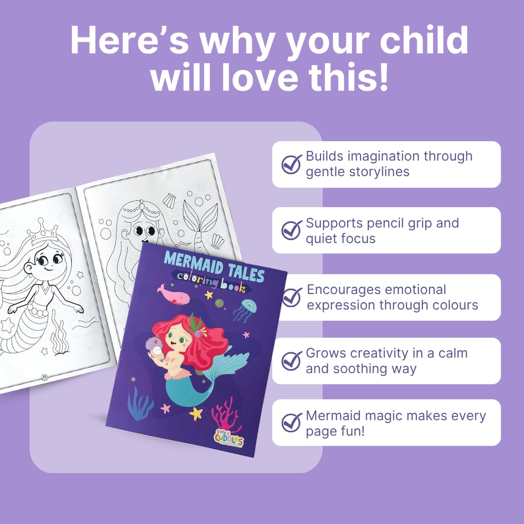Cots and Cuddles Cartoon Colouring Book for Kids (Mermaid)