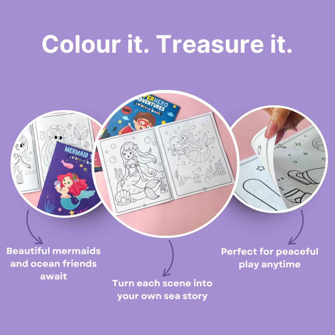 Cots and Cuddles Cartoon Colouring Book for Kids (Mermaid)