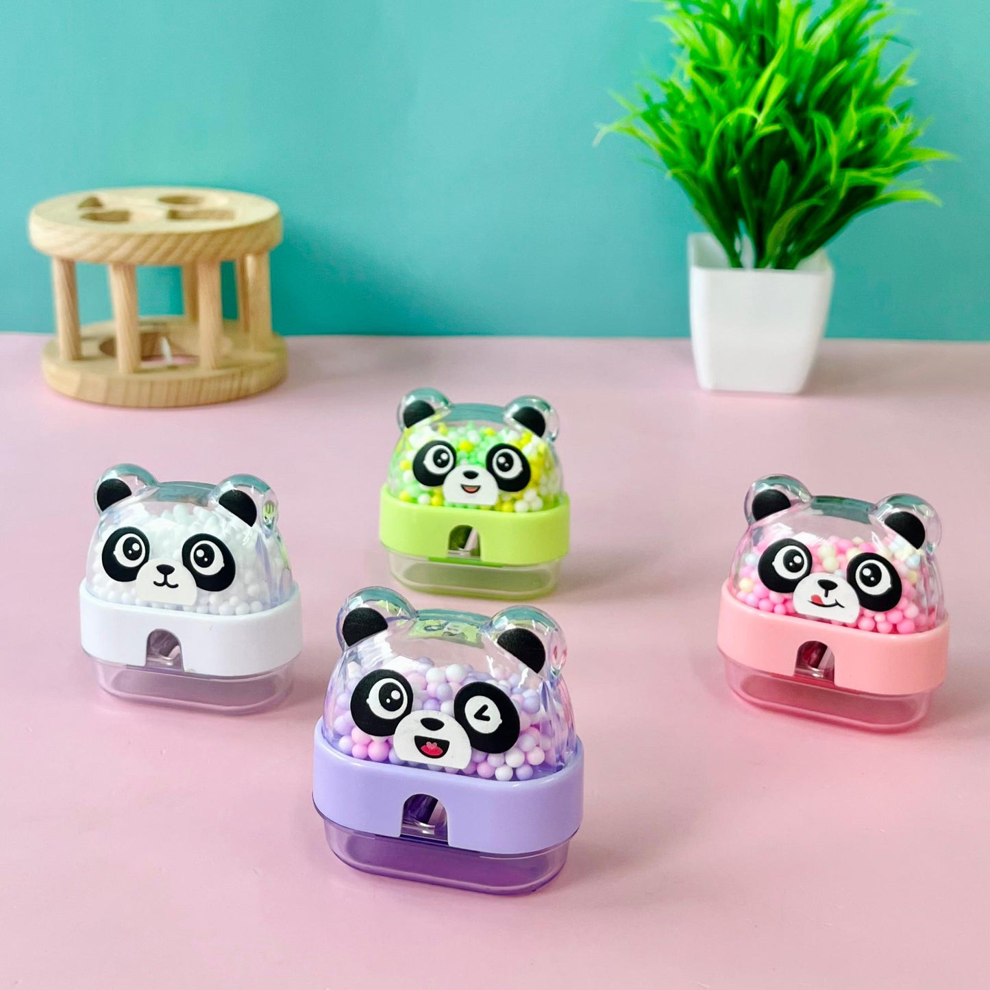 Cute Panda Design Pencil Sharpener for Kids (Random Colour)