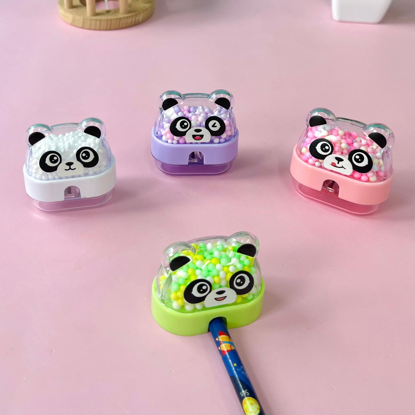Cute Panda Design Pencil Sharpener for Kids (Random Colour)