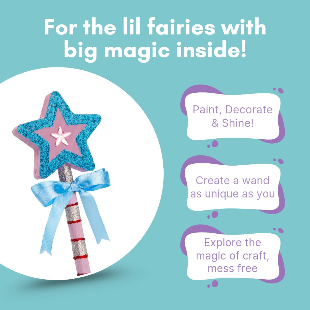 Cots and Cuddles Wooden Diy Fairy Wand Decoration Kit for Kids