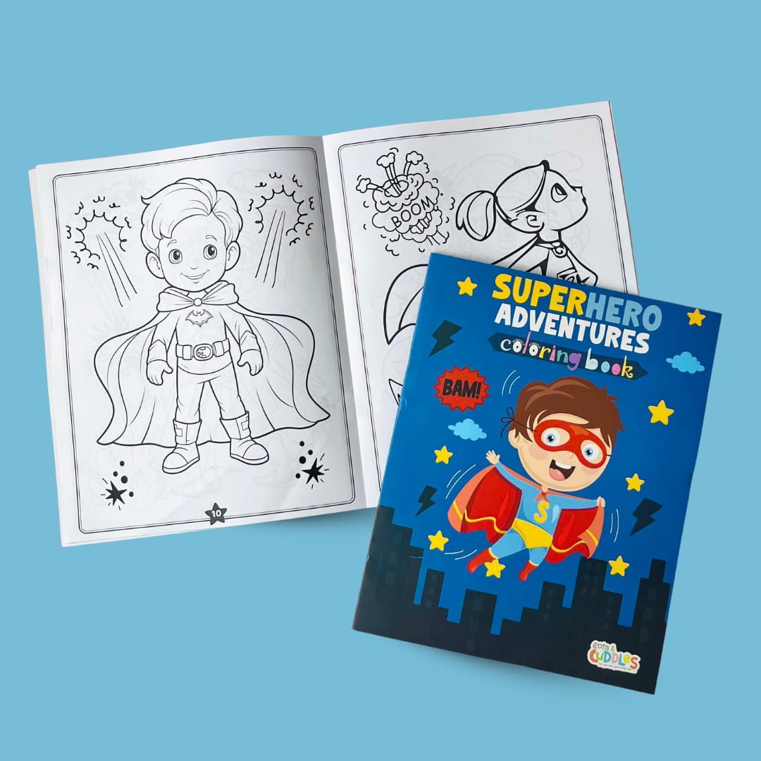 Pack of 10 | Cots and Cuddles Cartoon Colouring Book for Kids - 99 per pcs- (Superhero)