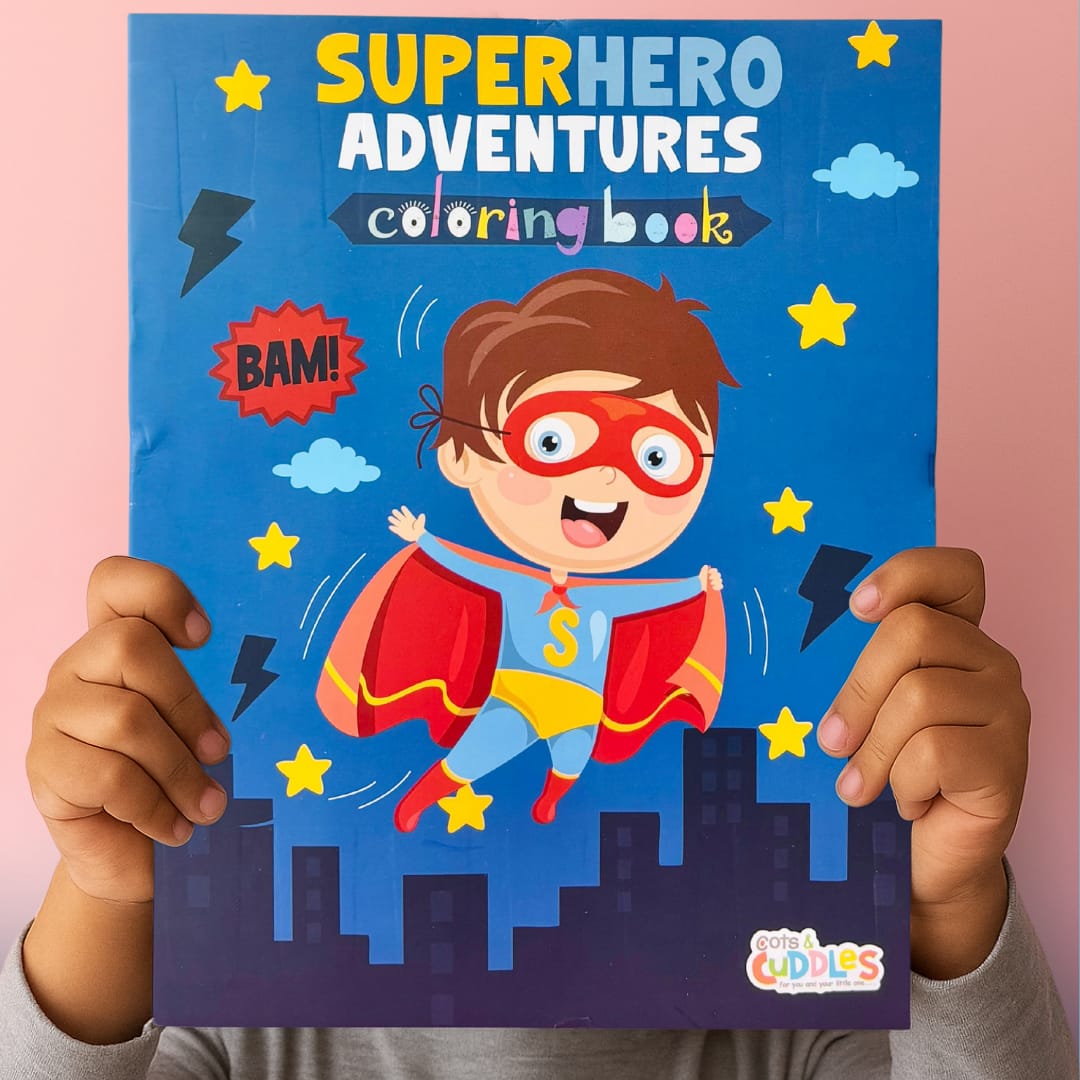 Pack of 10 | Cots and Cuddles Cartoon Colouring Book for Kids - 99 per pcs- (Superhero)