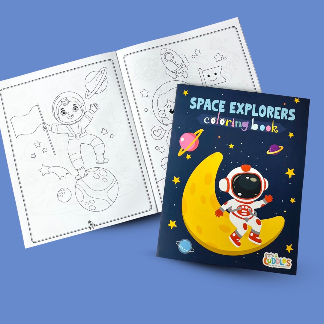 Pack of 10 | Cots and Cuddles Cartoon Colouring Book for Kids - 99 per pcs- (Space)