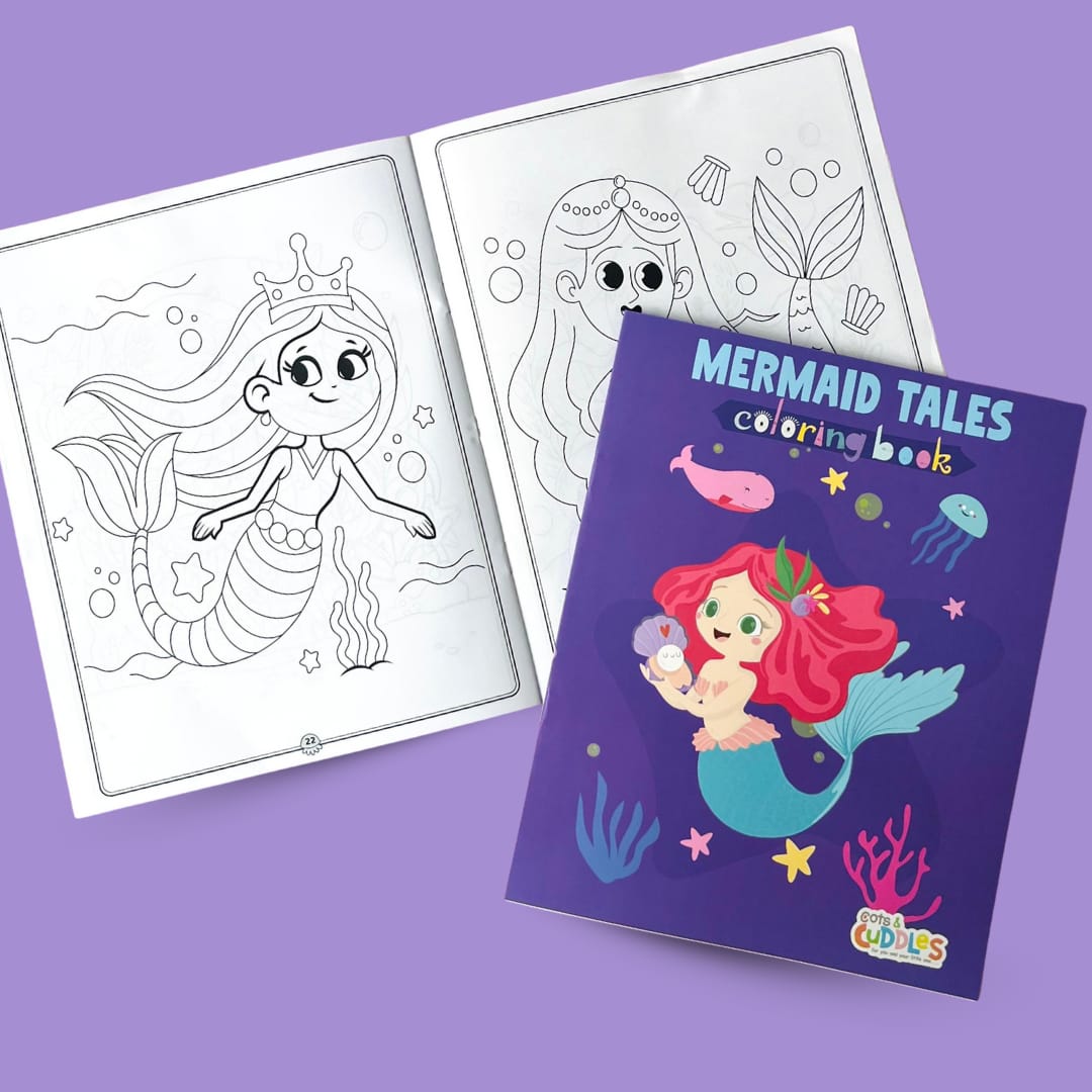 Pack of 10 |Cots and Cuddles Cartoon Colouring Book for Kids - 99 per pcs - (Mermaid)