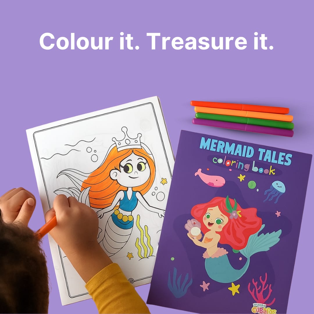 Pack of 10 |Cots and Cuddles Cartoon Colouring Book for Kids - 99 per pcs - (Mermaid)