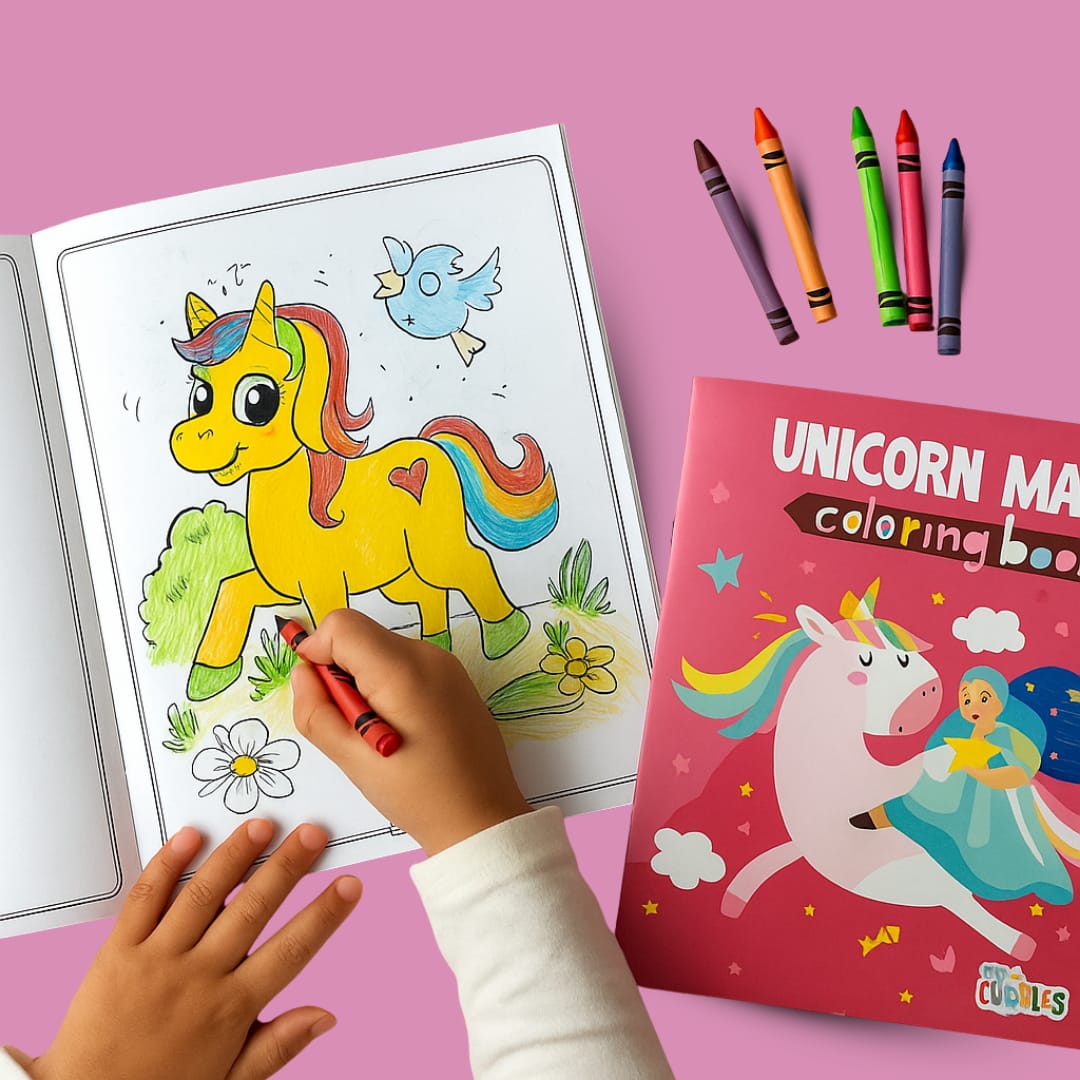 Pack of 10 | Cots and Cuddles Cartoon Colouring Book for Kids - 99 per pcs- (Unicorn)