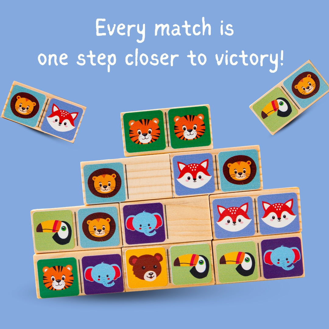 Wooden Animal Faces Dominos
