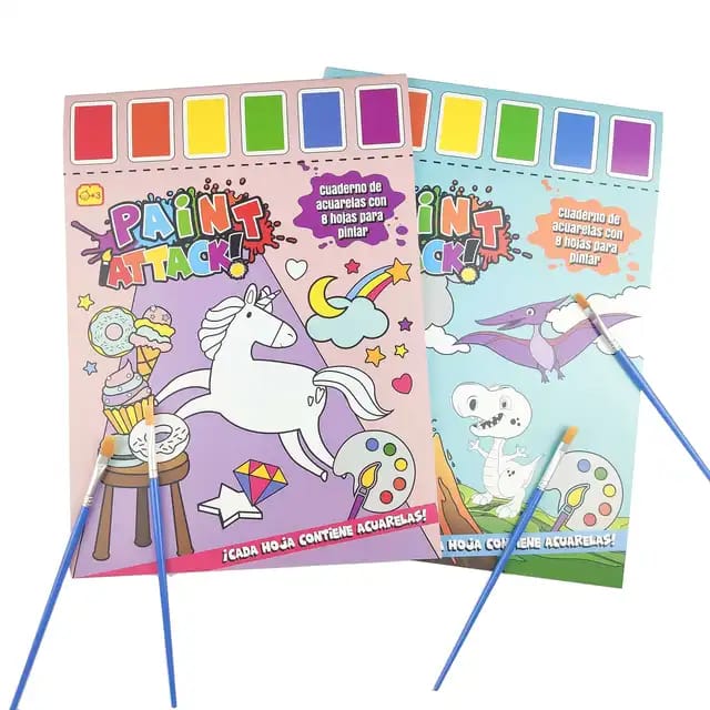 Doodle Delights: Compact Drawing Book with 6-Color Strip and Paintbrush (Unicorn)