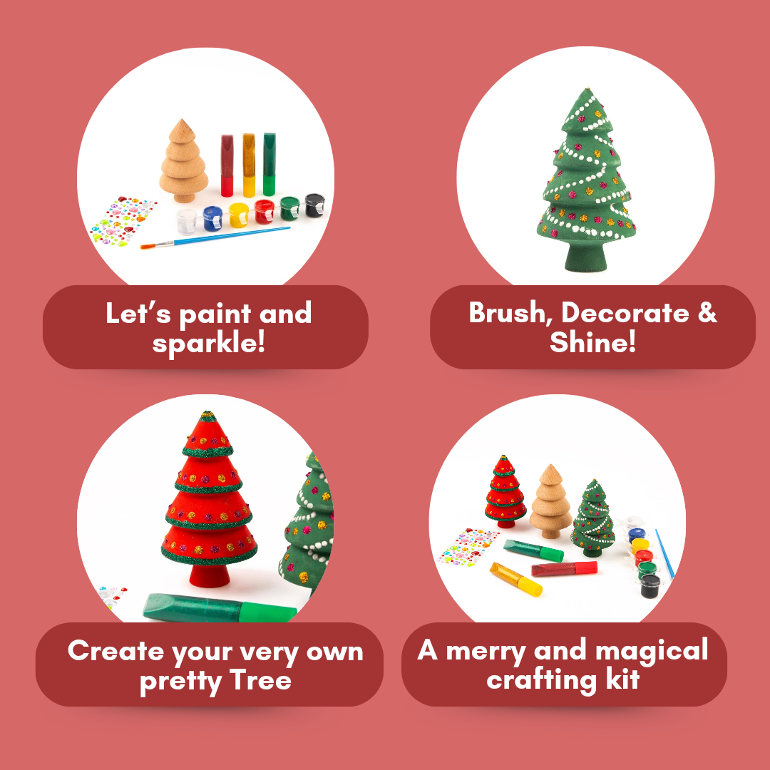 Cots and Cuddles Wooden Diy Christmas Tree for Kids Age 3+