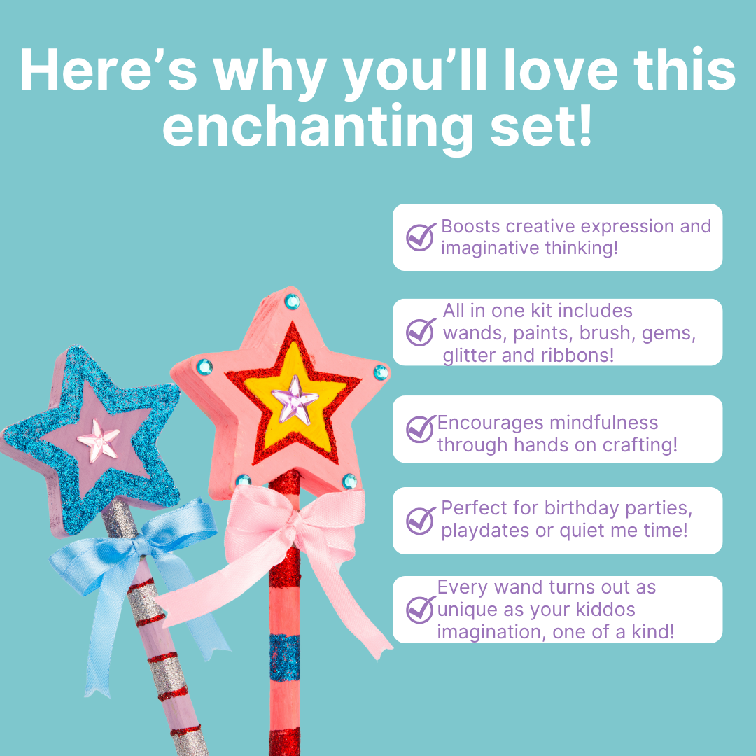 Cots and Cuddles Wooden Diy Fairy Wand Decoration Kit for Kids