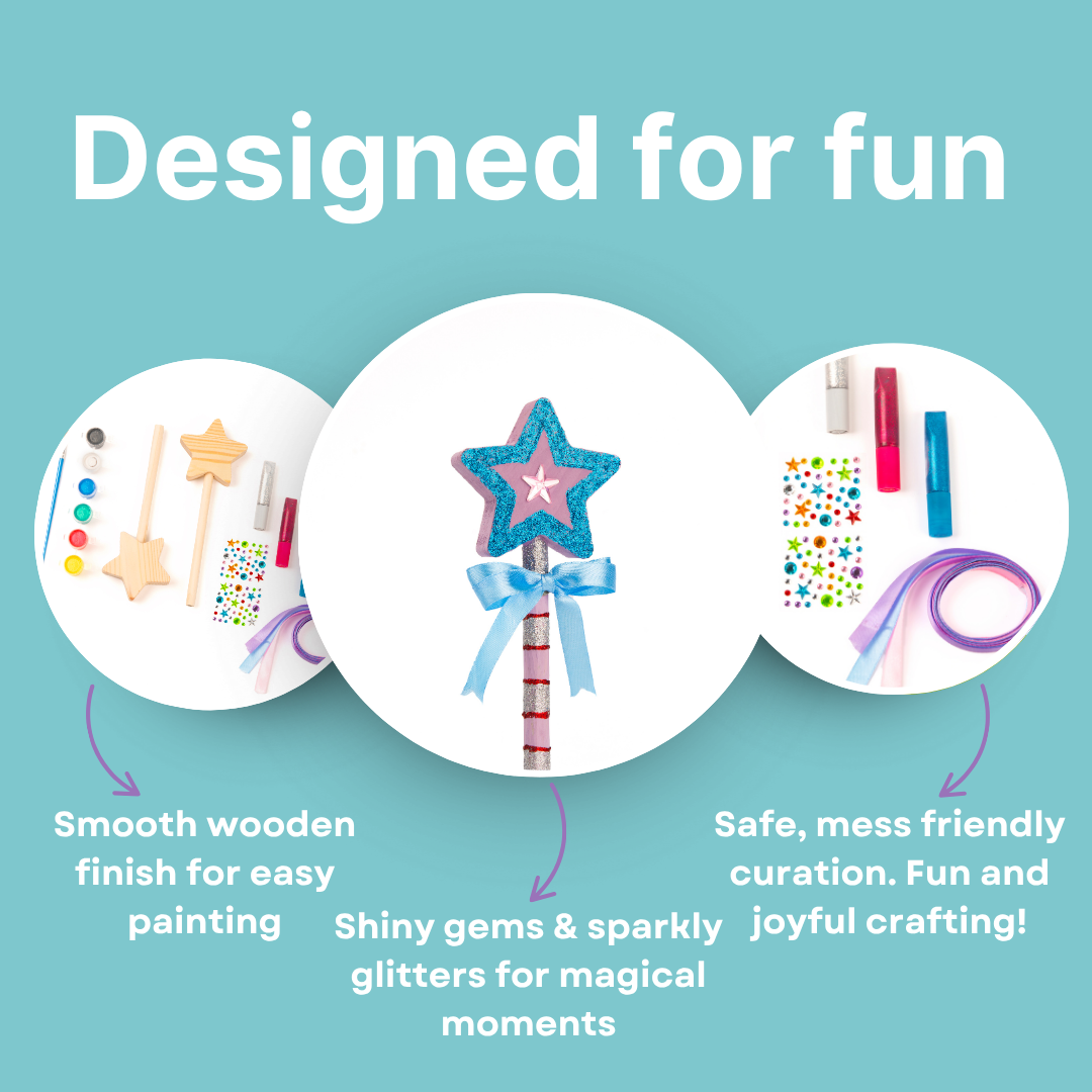 Cots and Cuddles Wooden Diy Fairy Wand Decoration Kit for Kids