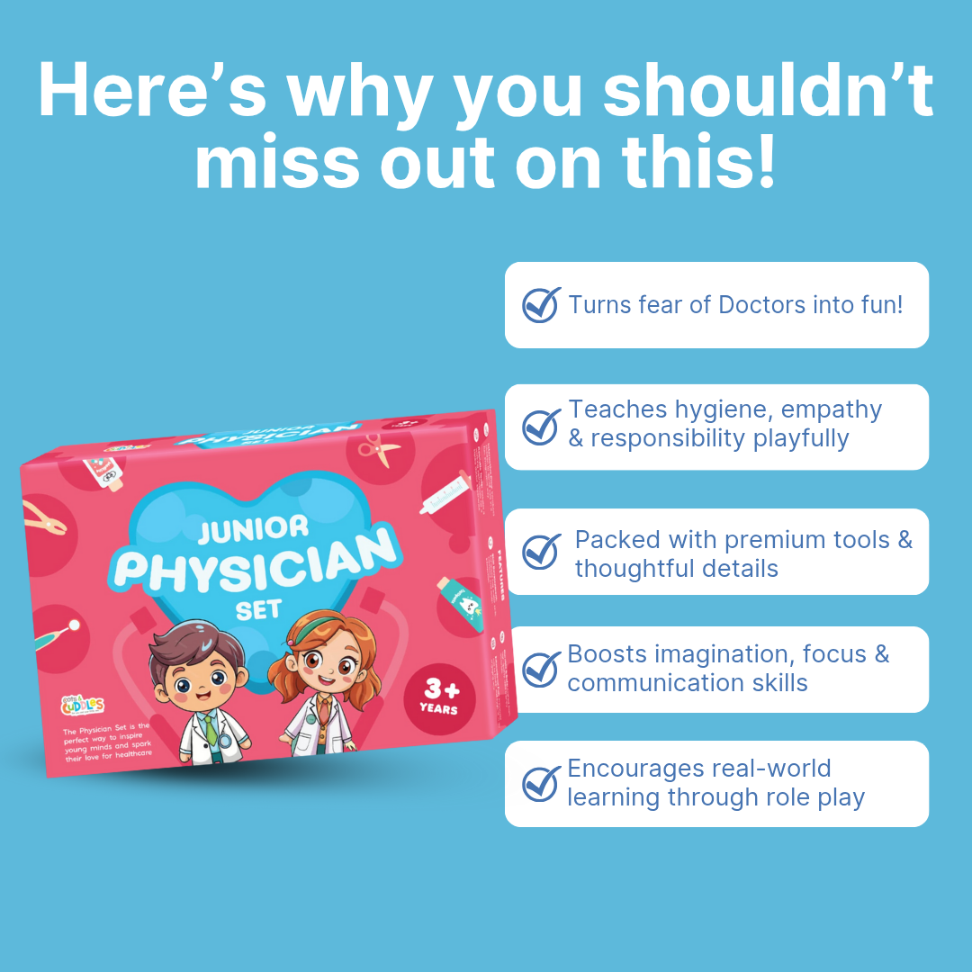 Cots and Cuddles Premium Wooden Junior Physician Set Pretend Play for Kids
