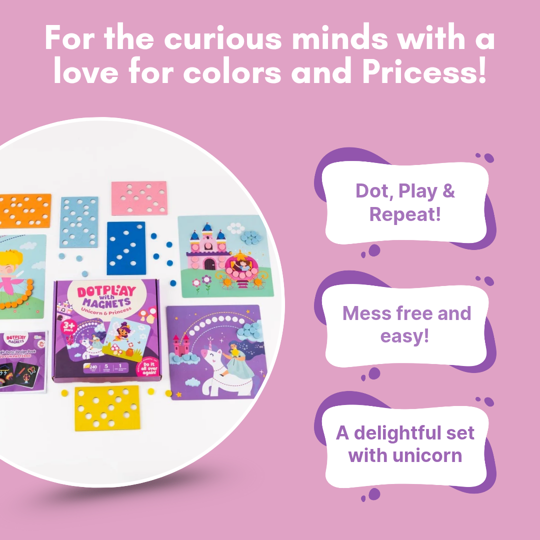 Cots and Cuddles Magnetic Dot Art ??Unicorn & Princess Playset
