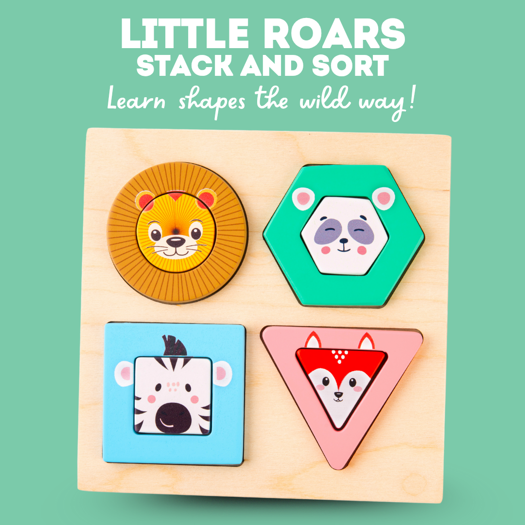 Cots and Cuddles Wooden Animal Design Stack and Sort