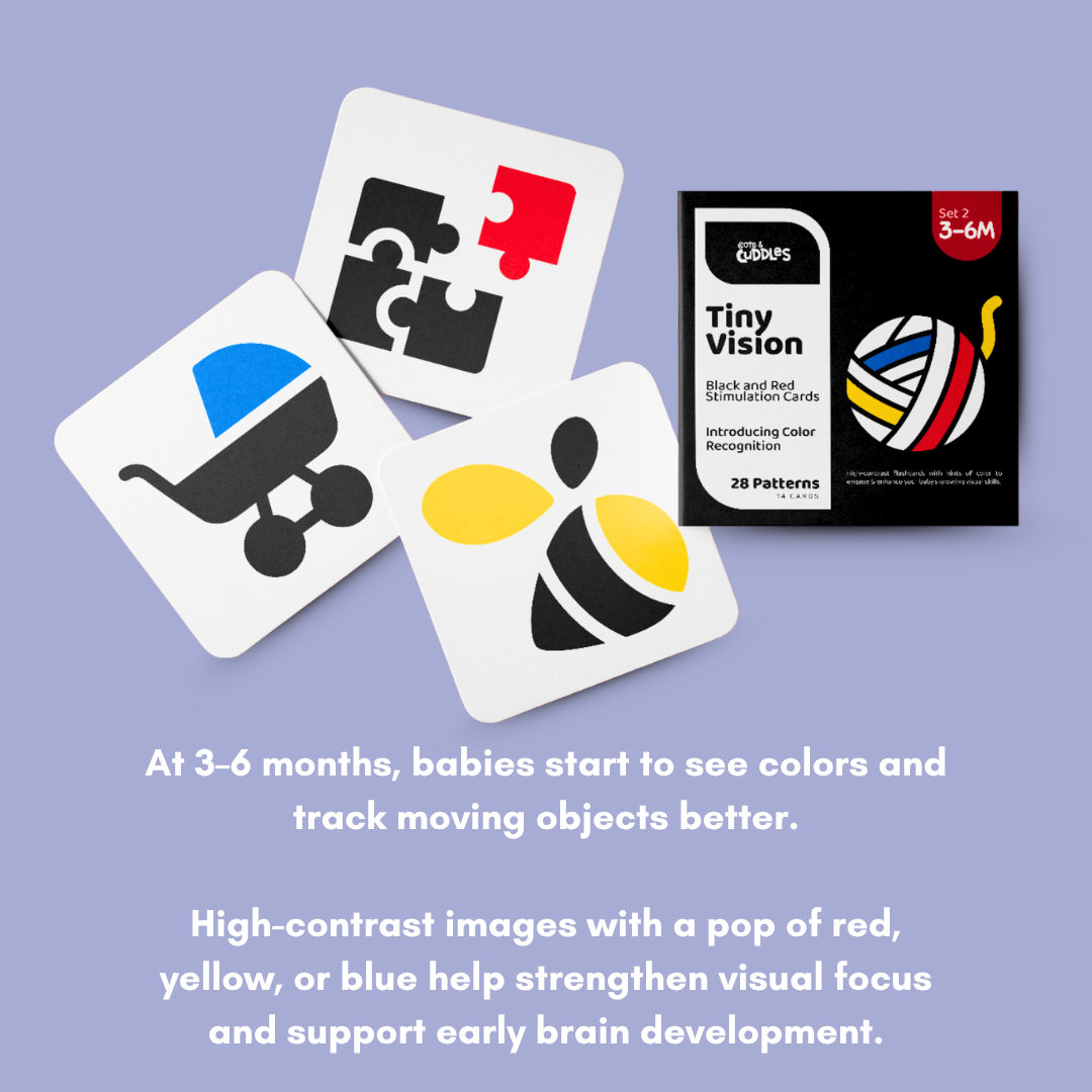 Cots and Cuddles High Contrast Tiny Vision Flashcards for Kids Age 0 - 9 months Set of 3