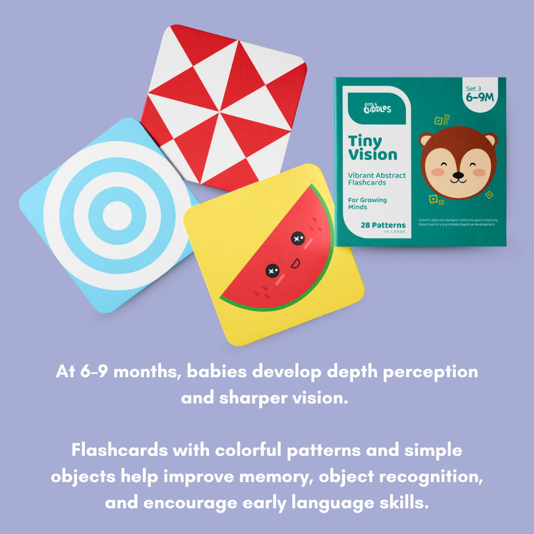Cots and Cuddles High Contrast Tiny Vision Flashcards for Kids Age 0 - 9 months Set of 3