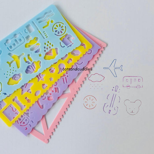 Drawing Ruler Set with 10-Color Pen