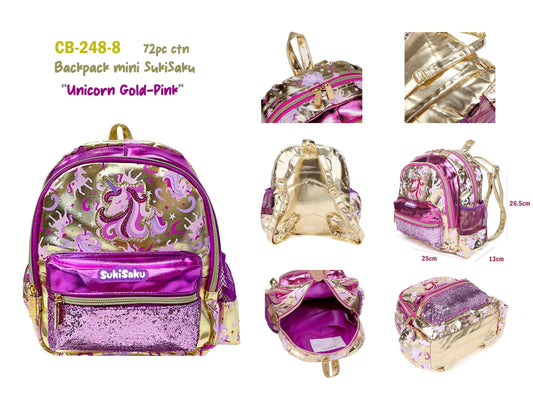 Unicorn Design Backpack with Front Pocket for Kids