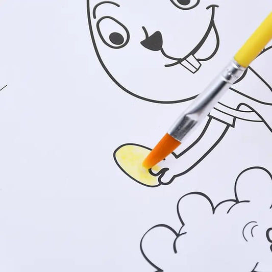 Doodle Delights: Compact Drawing Book with 6-Color Strip and Paintbrush (Unicorn)