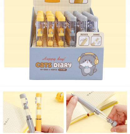 Cat with Fish Gel Pen – 0.4mm Pastel Writing Pen
