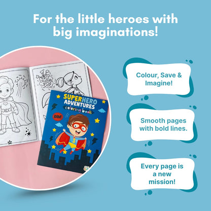 Pack of 10 | Cots and Cuddles Cartoon Colouring Book for Kids - 99 per pcs- (Superhero)