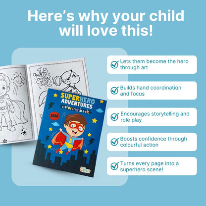 Cots and Cuddles Cartoon Colouring Book for Kids (Superhero)