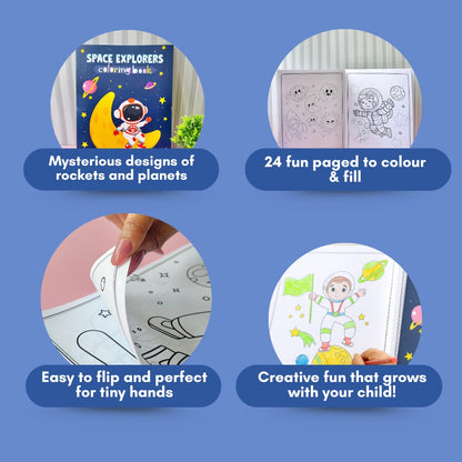 Pack of 10 | Cots and Cuddles Cartoon Colouring Book for Kids - 99 per pcs- (Space)