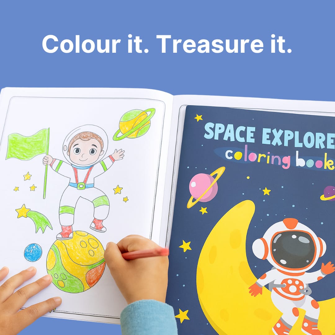 Pack of 10 | Cots and Cuddles Cartoon Colouring Book for Kids - 99 per pcs- (Space)